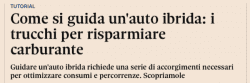 Auto ibrida e i trucchi per risparmiare carburante