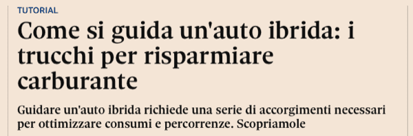 auto elettrica - Auto ibrida e i trucchi per risparmiare carburante 1