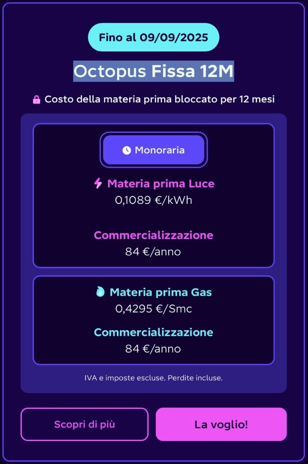 energia elettrica - Bolletta luce e gas da 0,1089 €/kWh e 0,4295 €/Smc con Octopus Fissa 12M 2 energia elettrica - Bolletta luce e gas da 0,1089 €/kWh e 0,4295 €/Smc con Octopus Fissa 12M 2