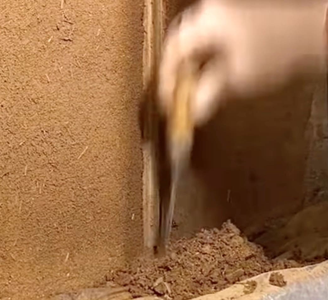 Intonaco in argilla in bagno